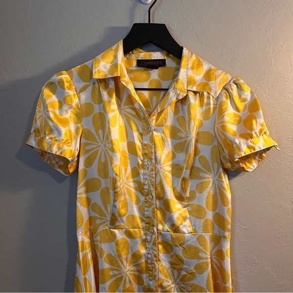 Vintage 70’s Chadwick’s Midi Floral Flower Button Down Retro Dress - Picture 6 of 8